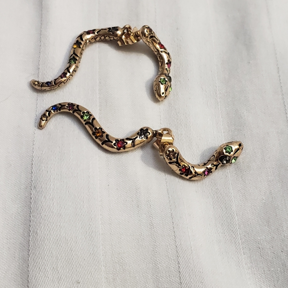 NWOT Betsy Johnson Snake Front Back Earings